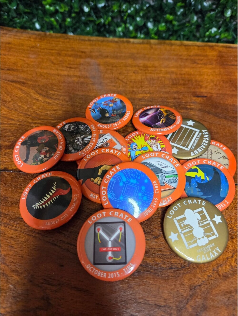 Collection of Loot Crate Pins 2014-2015